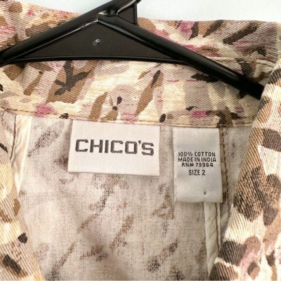Chico’s Womens Size Large Animal Print Button Closer Lightweight Jacket - Picture 9 of 12